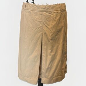 Theory Tan Khaki A-Line Skirt Women’s Size 10 with Zip Closure and Belt Loops